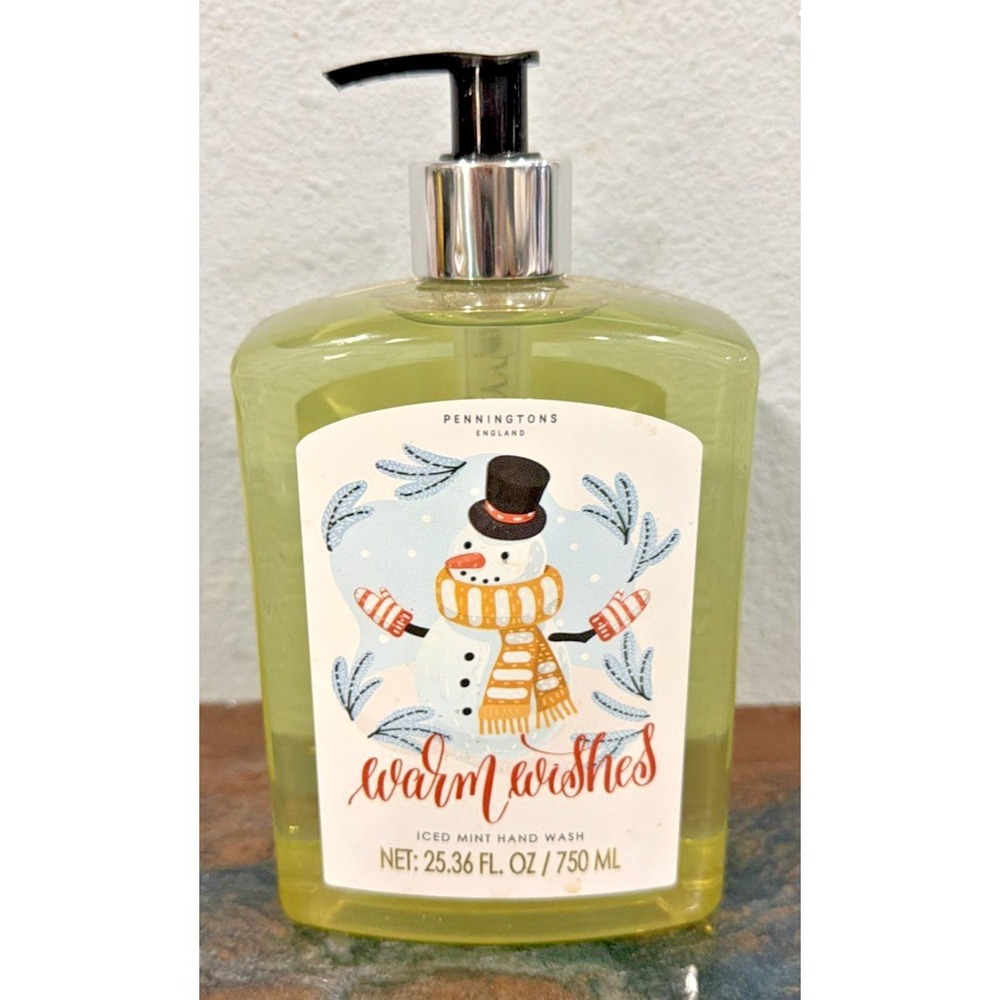 Penningtons England Warm Wishes Iced Mint Hand Wash 25.36 fl oz 750 mL New